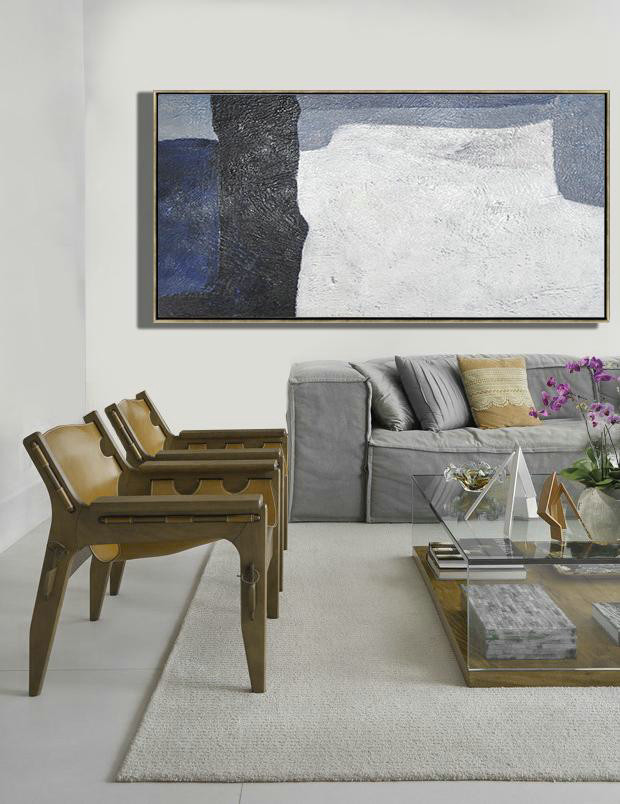 Extra Large Textured Painting On Canvas,Hand Painted Panoramic Contemporary Art Canvas Painting,Huge Wall Decor,White,Purple Grey,Dark Blue,Pink.etc